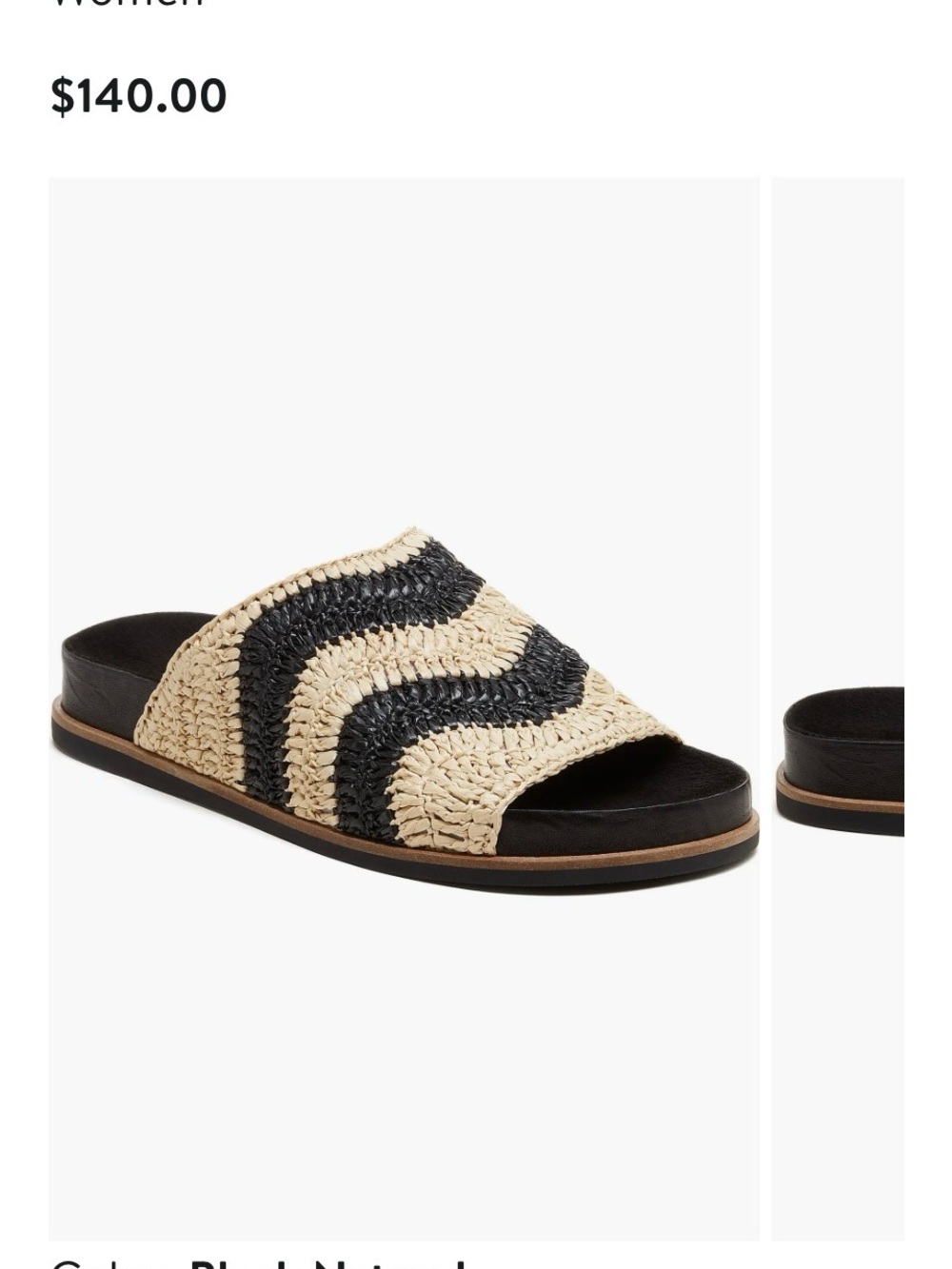 Kelsi Dagger Black & Natural Woven Slide Mules